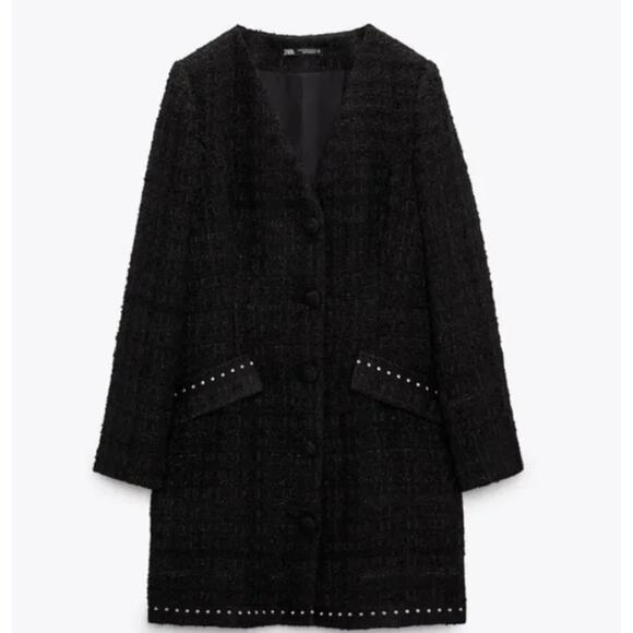 Zara Studded Tweed Blazer Dress size M - Blogger Fav! - Picture 1 of 7